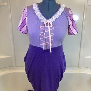 Disney Rapunzel T Shirt Skater Dress Sz M Short Sleeve T Shirt Skater Hot Topic